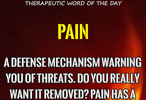 Therapeutic Word of the Day: Pain