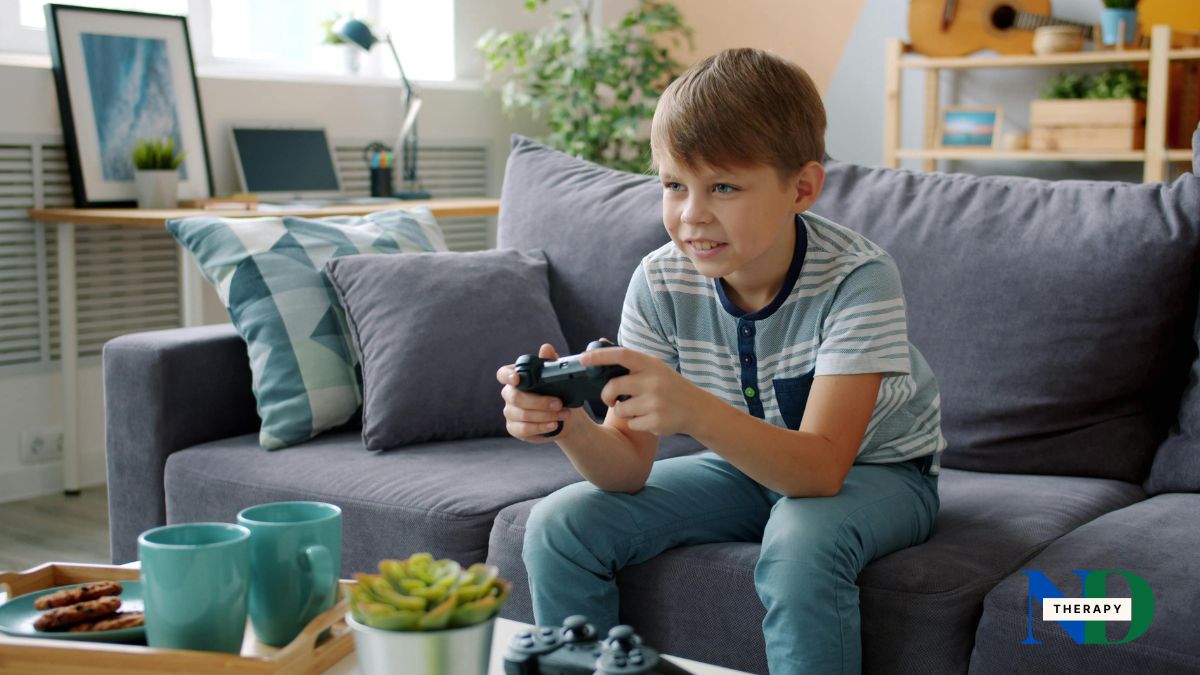 Child holding a video game controller.